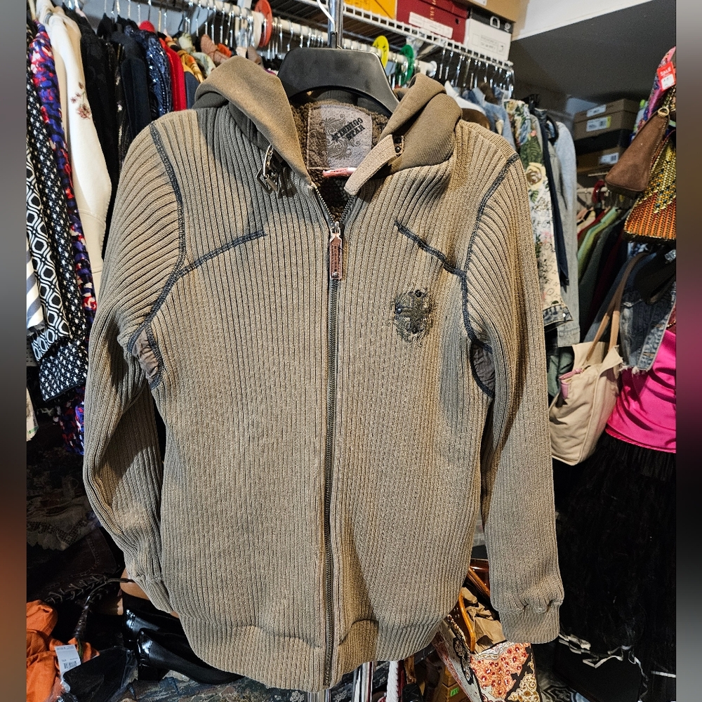 Y2K Youth Hooded Olive Green Zip-Up Jacket